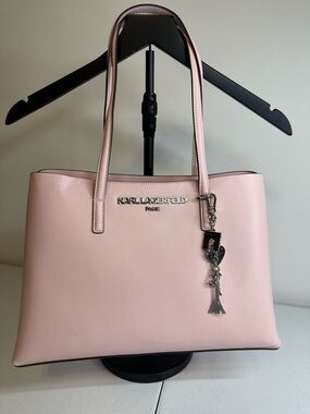 Karl Lagerfeld Paris Pink Tote Bag w charm